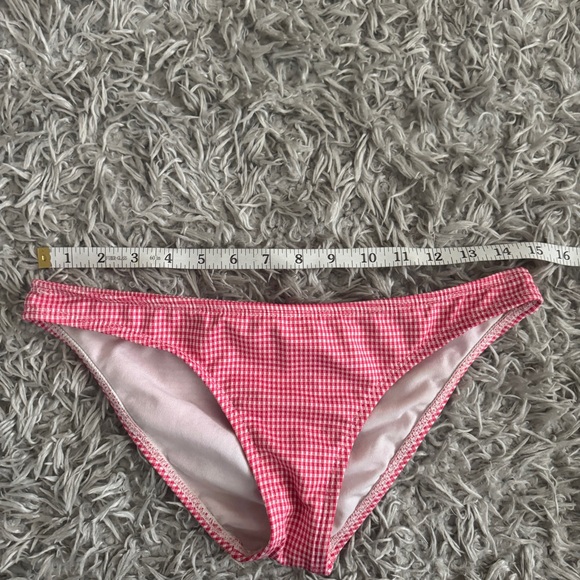 Guess Pink & White Gingham Halter Bikini Top & Bottom Set - Picture 8 of 12
